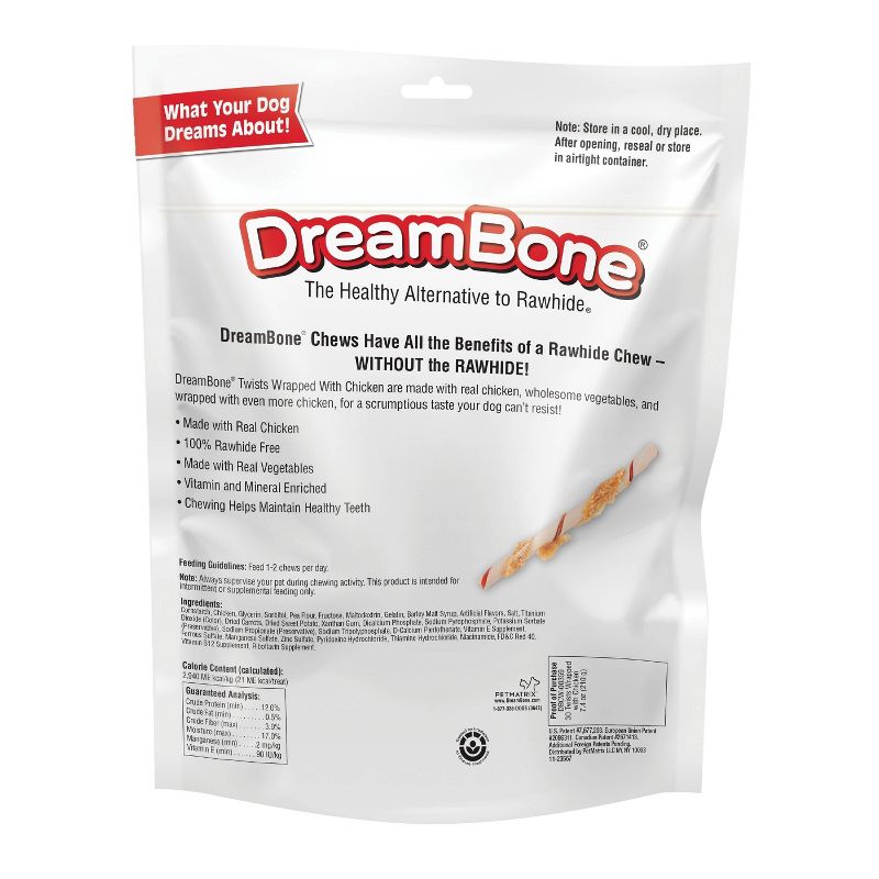 Dreambone Chicken Wrapped Twists Chews Dog Treats - 30ct