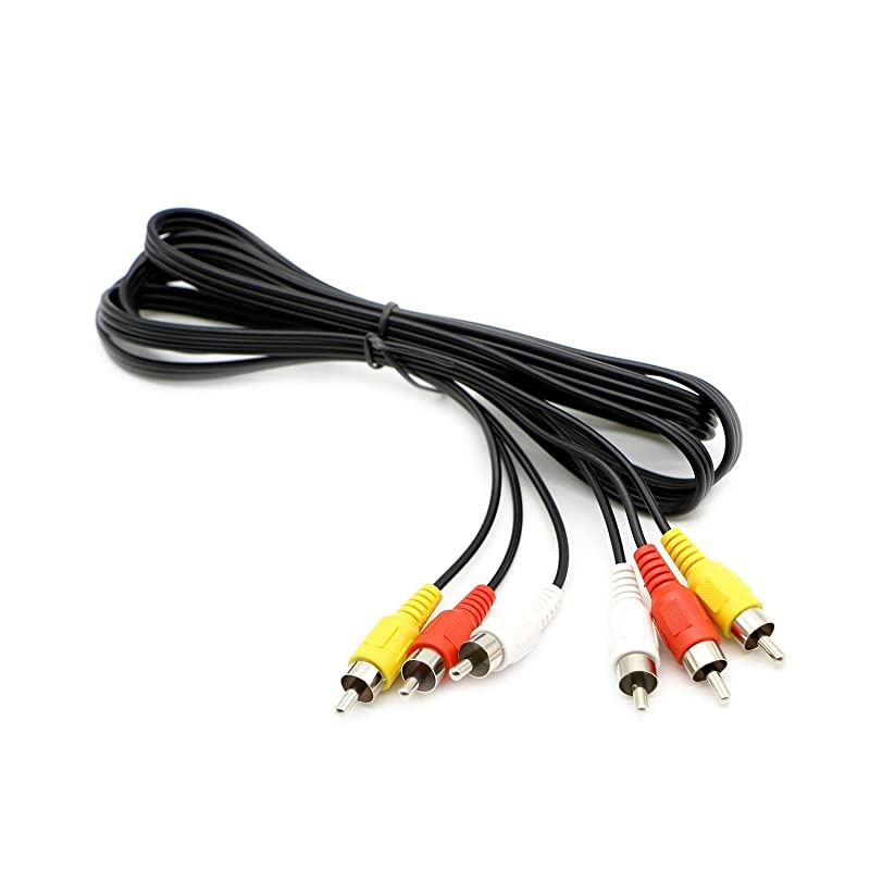 3 RCA Cable Audio Video Composite Male to Male DVD Cable 6 Feet
