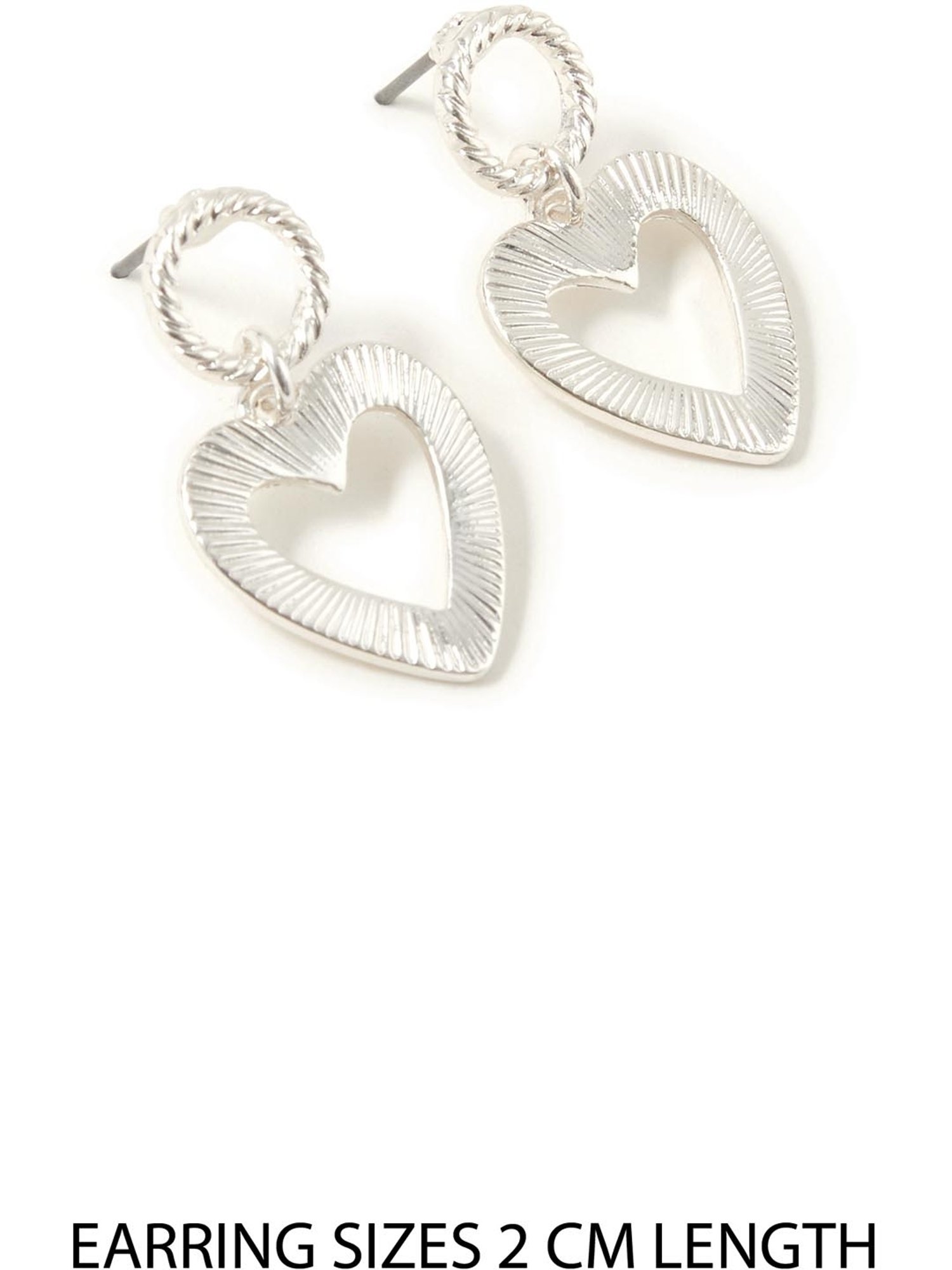 Accessorize London Heart Silver Alloy Drop Earrings