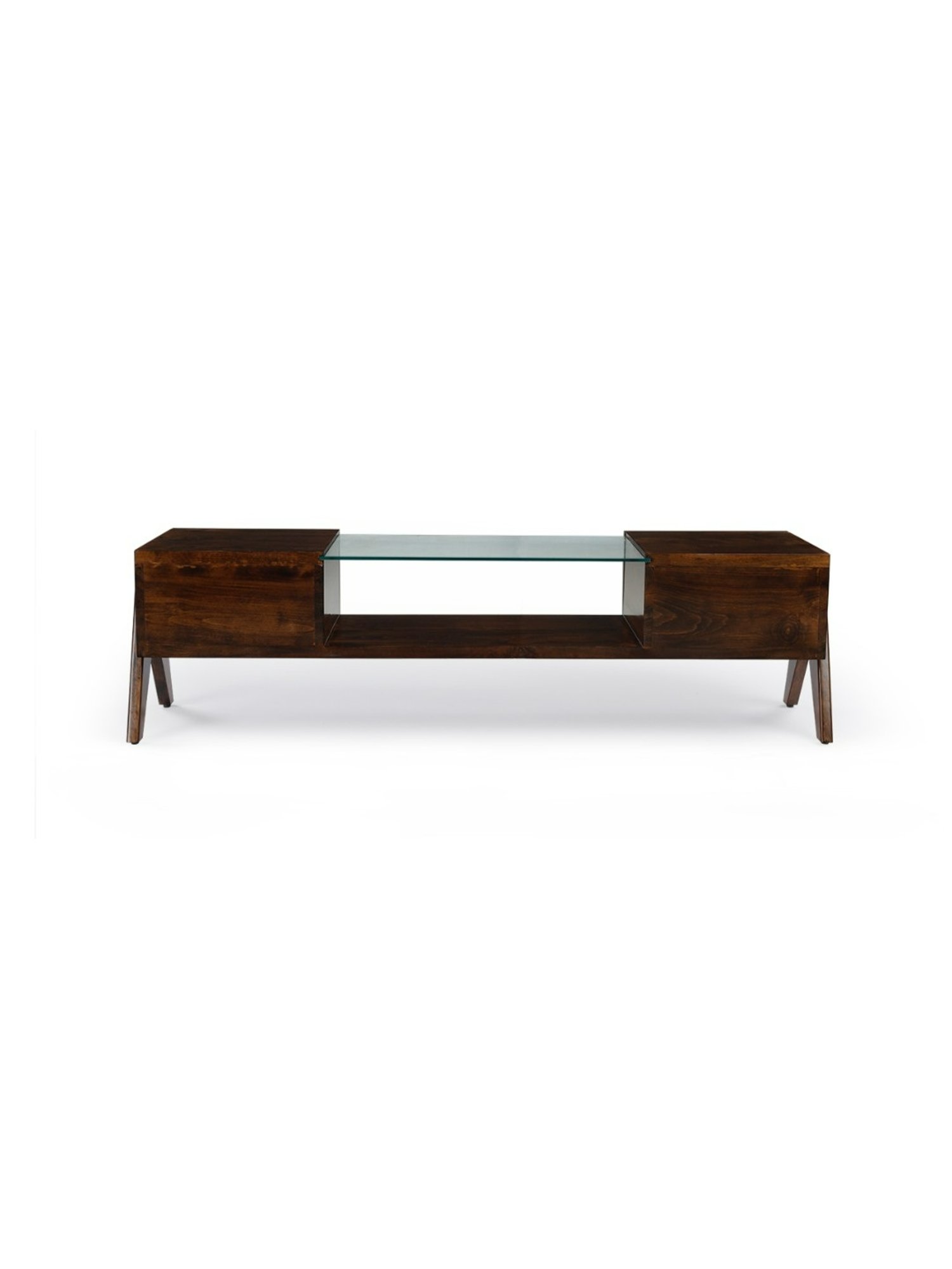 Delite Kom Flex Flowery Wenge & Acacia Dark Engineered Wood TV Entertainment Unit