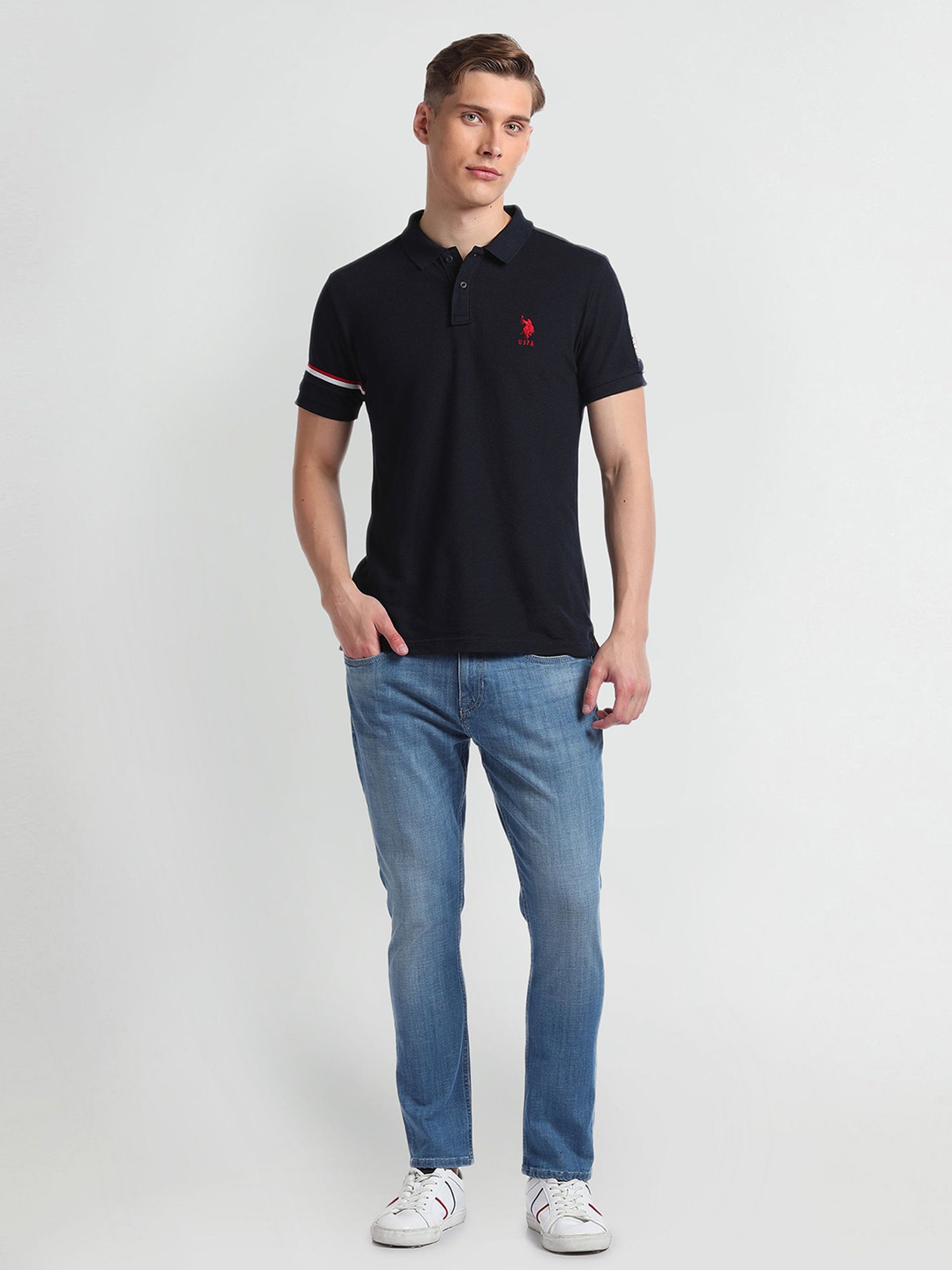 U.S. Polo Assn. Henry Blue Tapered Fit Heavily Washed Jeans