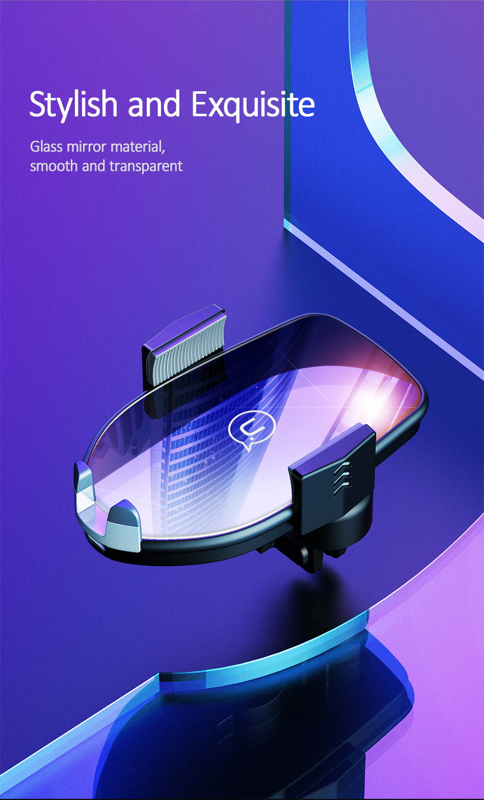 USAMS 360 Rotation Automatic Qi Wireless Charger Car Holder Air Vent Fast Charging Pad Phone Charger for iPhone XS XR 8 Samsung