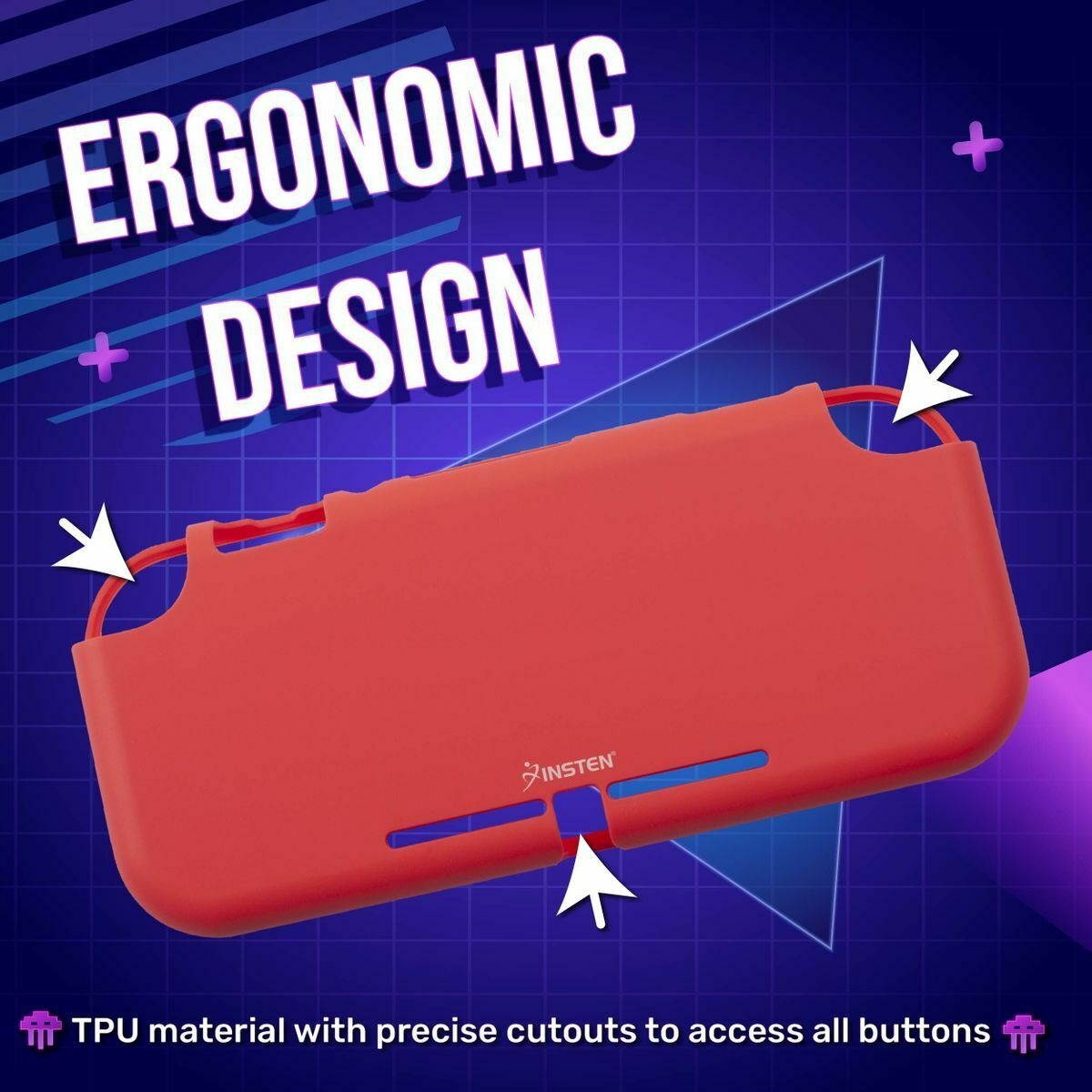 For  Switch Lite Soft TPU Protective Case Soft Skin Cover, Red