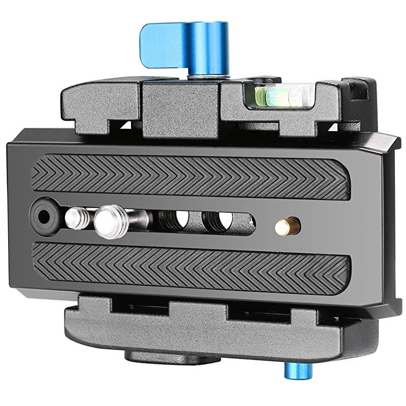 Aluminum Alloy Quick Shoe Plate Adapter with 1/4 3/8 inches Screw for DSLR Camera Camcorder Tripod Monopod, Compatible with Manfrotto 501HDV 503HDV 701HDV 577/519/561/Q5