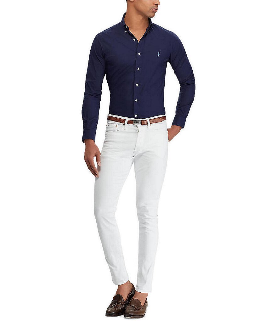 Polo Ralph Lauren Slim-Fit Solid Poplin Stretch Long-Sleeve Woven Shirt