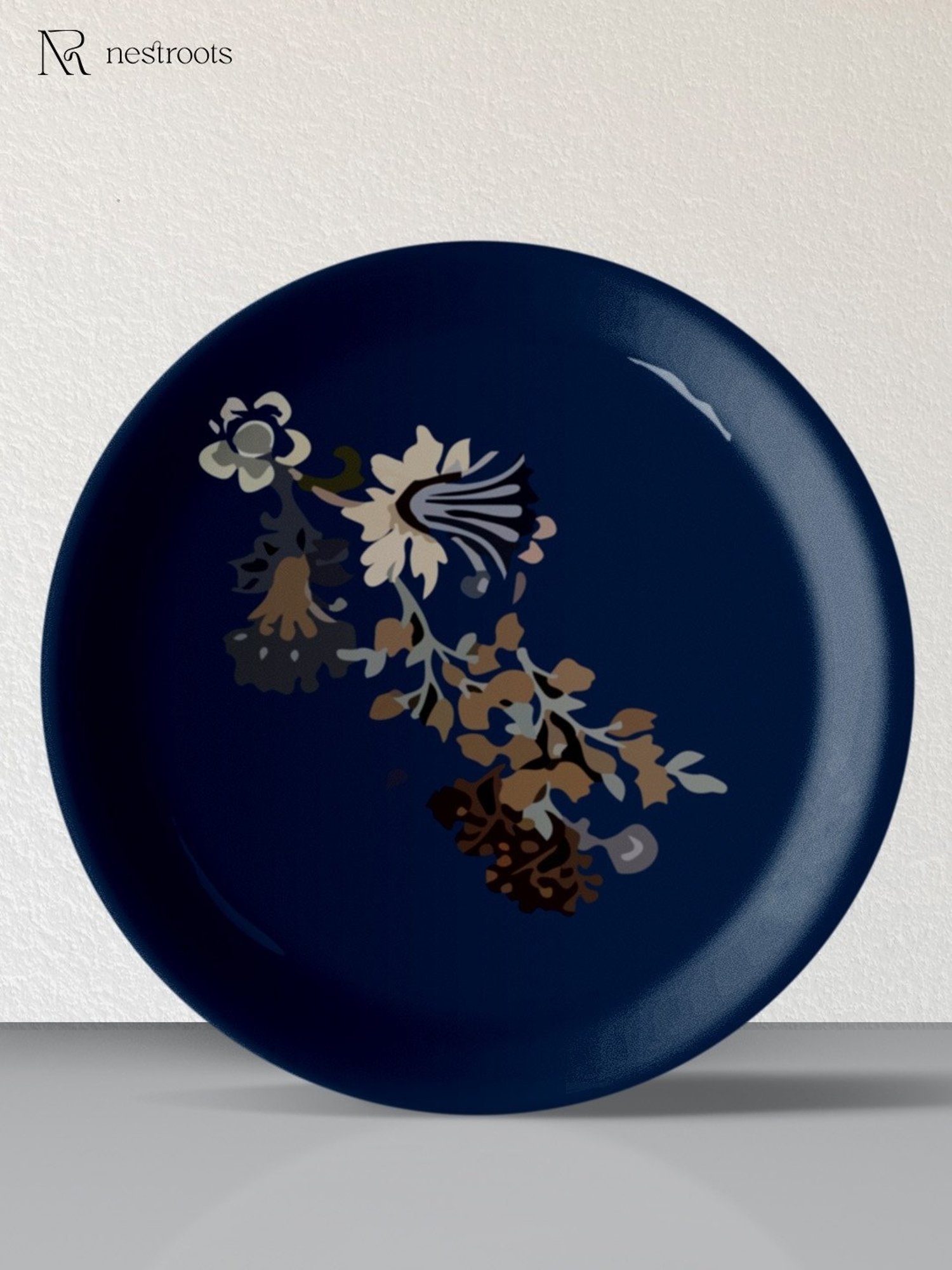 Nestroots Classic Flower Multicolor Porcelain Wall Plate