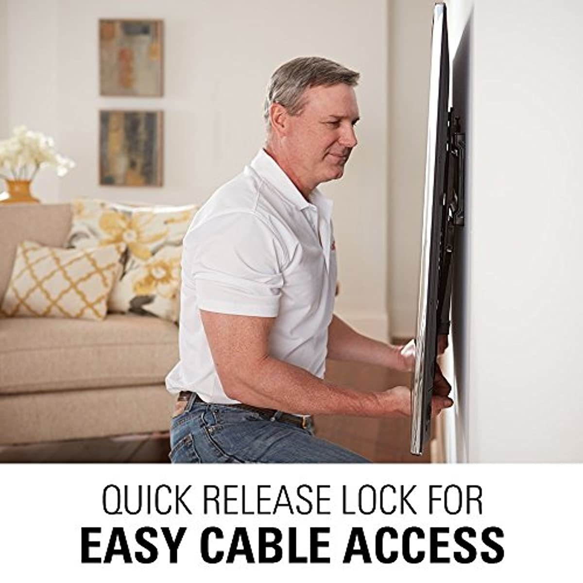 SANUS TV Wall Mount - Universal Low Profile Fixed TV Mount Bracket for 40" - 80" Flat Screen TVs - Features Slim 1&rdquo; Profile, 3 Step Easy Install - UL Certified- Hardware Included - OLL15-B1