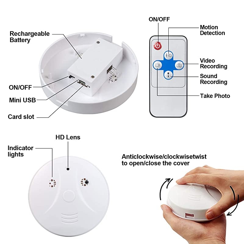 Hidden Camera 1080P HD Nanny Cam Spy Camera Wireless Mini Video Recorder for Indoor Home Security Monitoring Motion Detection