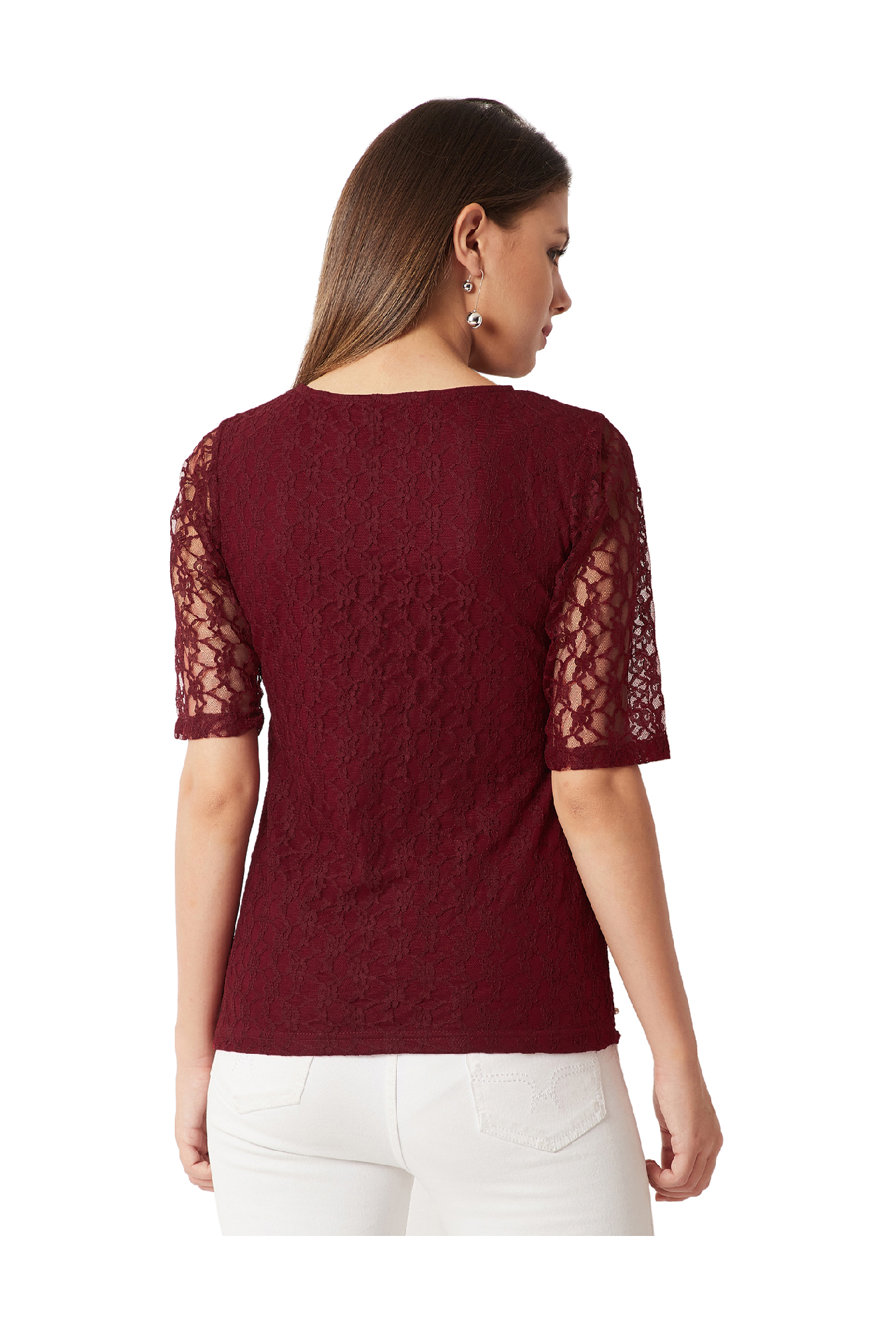 Miss Chase Maroon Lace Top