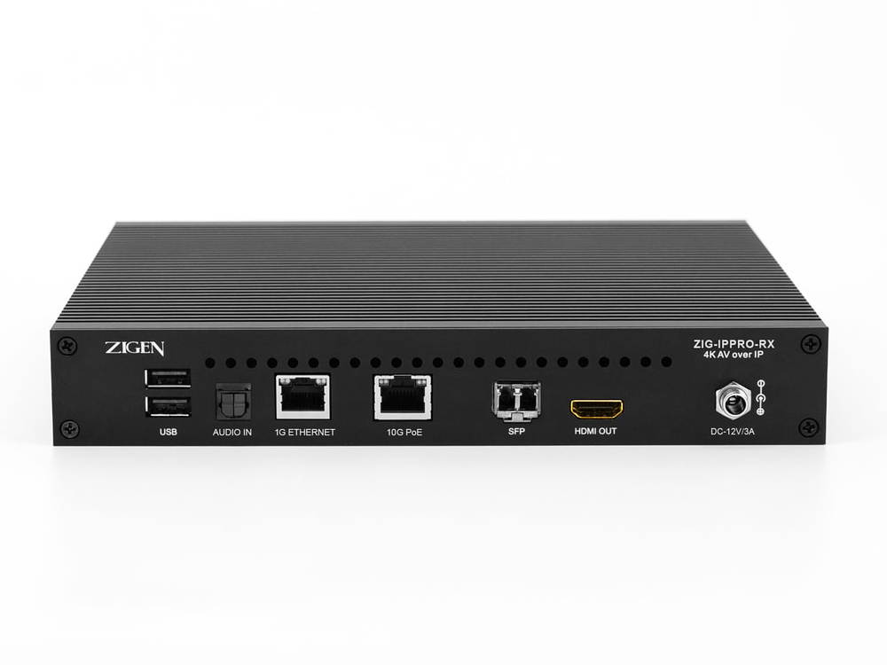 Zigen ZIG-IP-PRO-RX 4K/60Hz 18G HDMI 2.0 Uncompressed AV-Over-IP Extender (Receiver) over Fiber/Copper 10G Base-T