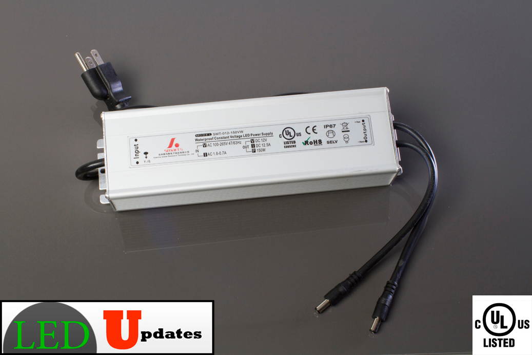UL Listed 12v 12.5A 150w power supply Driver for LED Strip Light, Modules, and other electronics