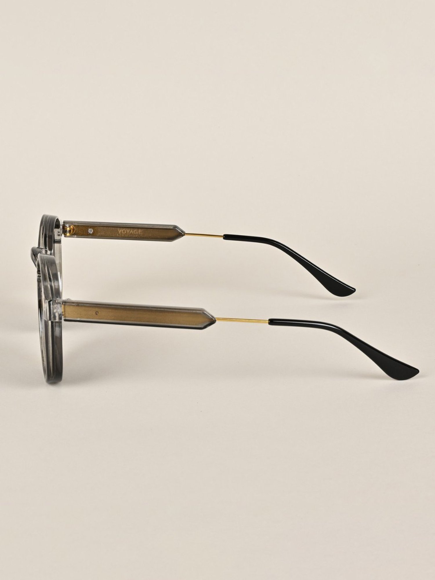 Voyage Black Round UV Protection Unisex Sunglasses