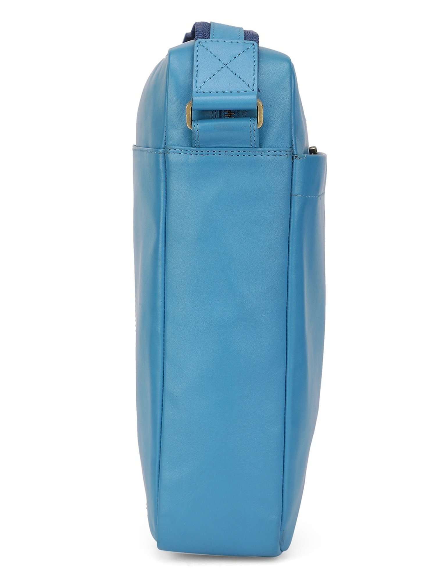 PERQUISITE MARK Blue Solid Medium Cross Body Bag