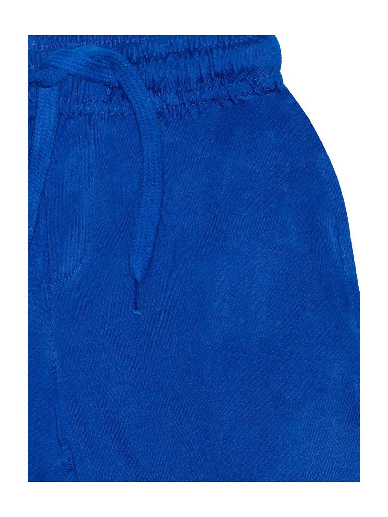 Kiddopanti Kids Royal Blue & Red Solid Shorts (Pack Of 2)