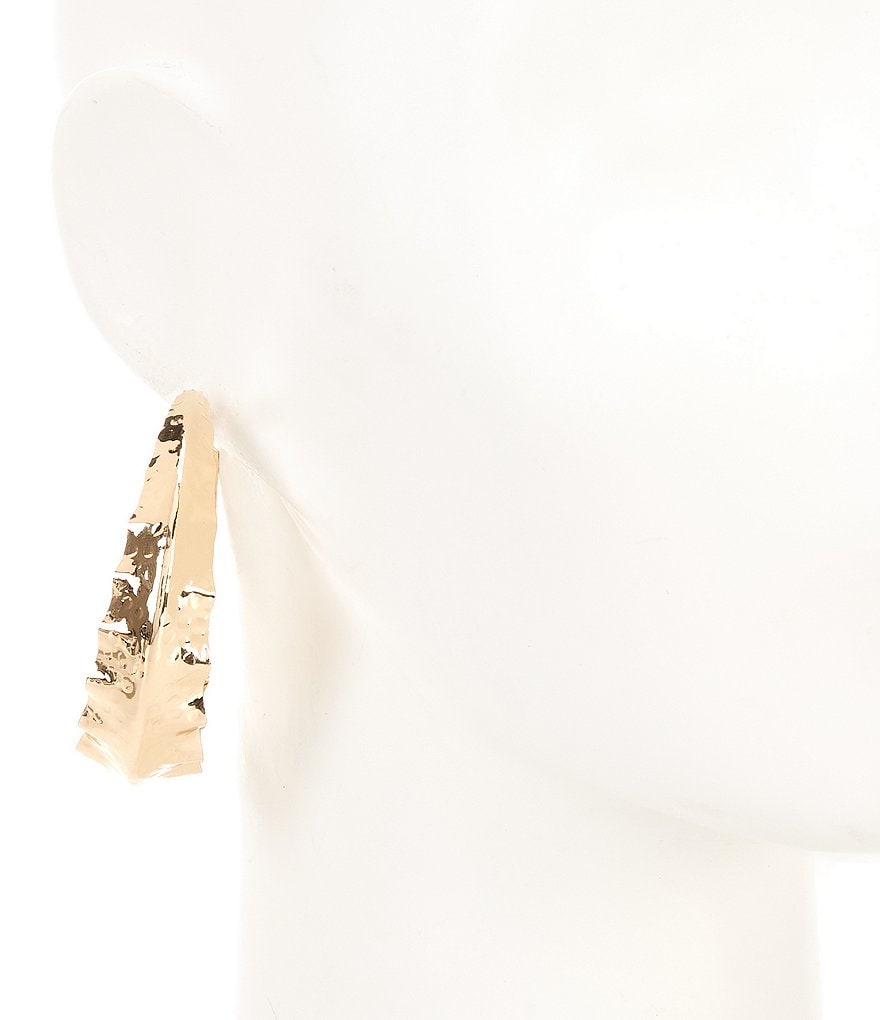 Natasha Accessories Wavy Hoop Earrings