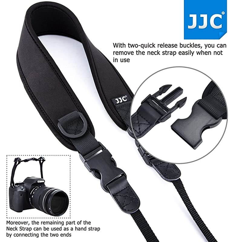 44ft Adjustable Neoprene Shoulder Neck Strap wQuick Release Buckle Clip for Camera Sony a9 a7III a7RIII a7SII A6500 A6300 A6000 Fujifilm X100F X100T XPro2 XPro1 XT2 XT1 XT20 XE3 XA10 XA5