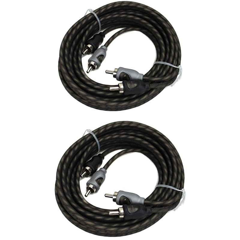 2  RFI16 16 Ft Twisted 2 Ch RCA Car Audio Signal Cables RFI16
