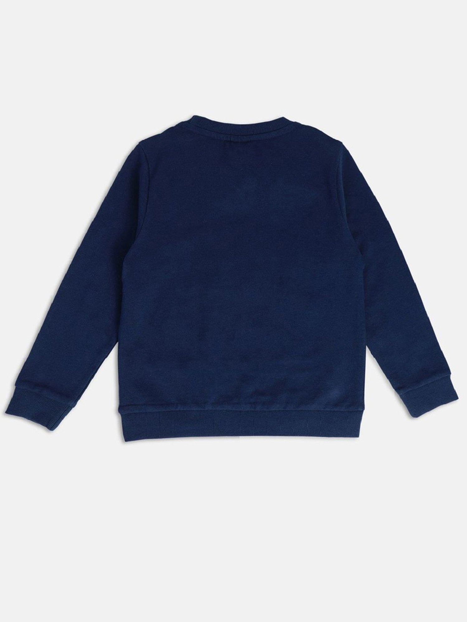 MINIKLUB Kids Navy Printed Full Sleeves Sweatshirt
