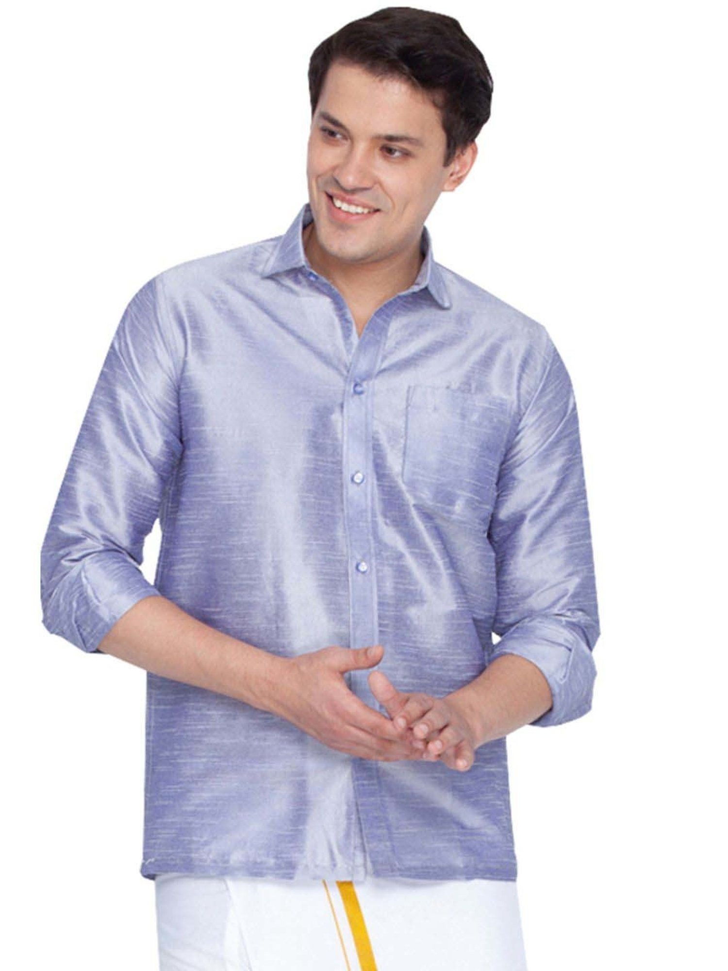 Ramraj Light Pink Regular Fit Shirt