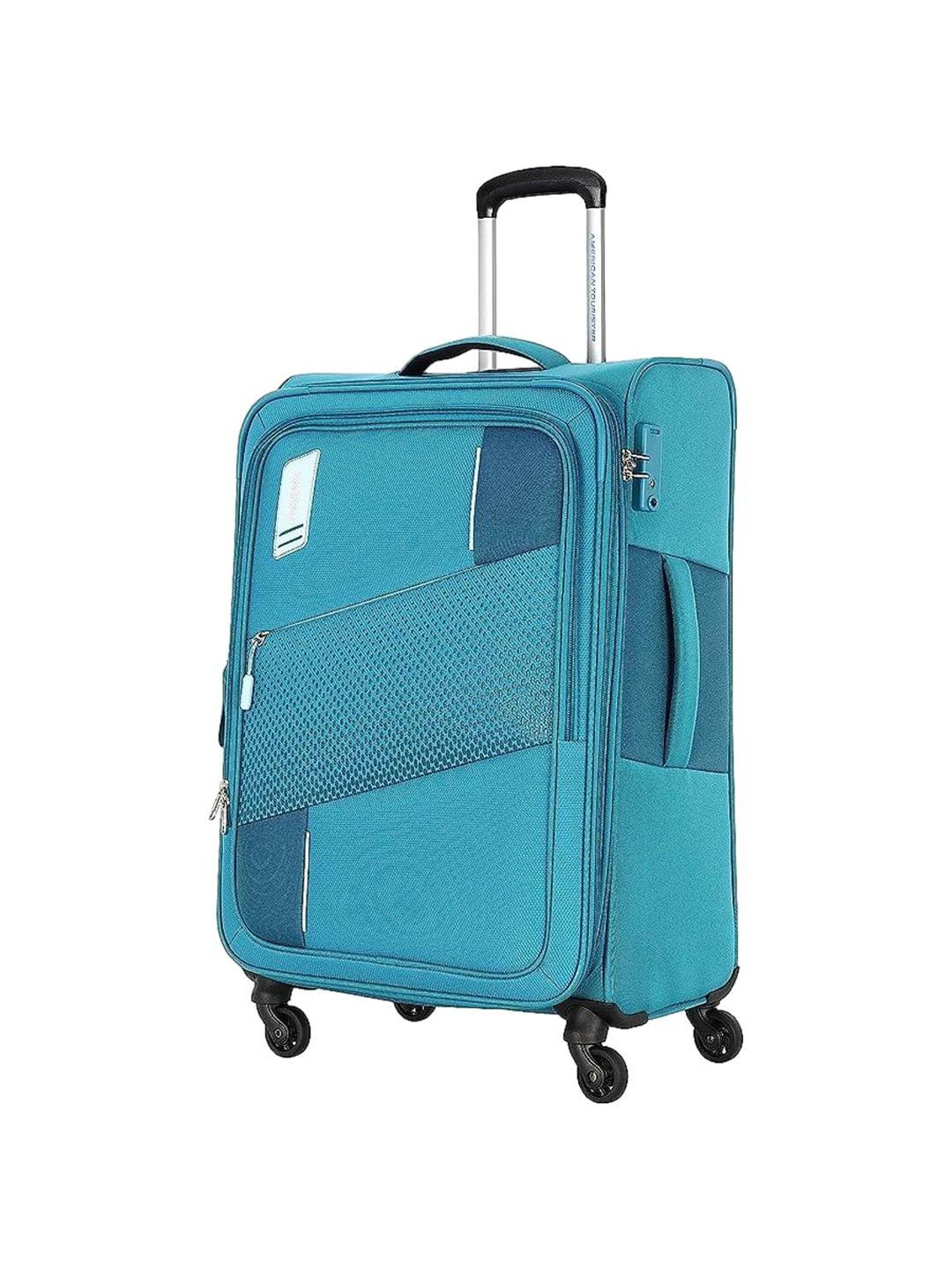 American Tourister Spruce Blue Textured Soft Medium Trolley Bag - 71 cm