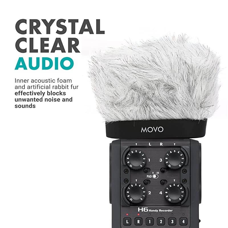 WSR30 Professional Furry Windscreen with Acoustic Foam Technology for Zoom H4n H5 H6 Tascam DR100 MKII and Sony PCMD50 Portable Digital Recorders