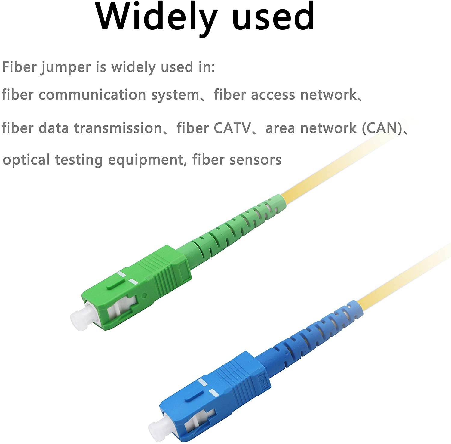 Fiber Optic Patch Cable SC to SC LEIHONG SC/UPC-SC/APC-SM Singlemode Simplex Fiber Optic Jumper Optical Patch Cord 2M-2 Pack