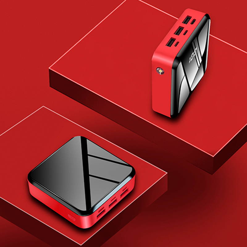 New Arrival Mini qi power bank External Battery Charger 2000000mAh powerbank 3USB Charger with lcd and led power bank