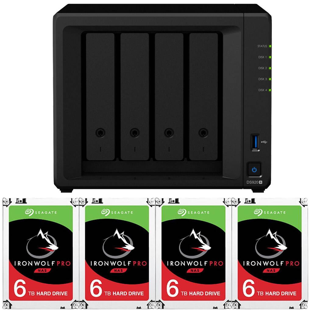 Synology DS920+ DiskStation with 8GB RAM and 48TB (4 x 12TB) of Seagate Ironwolf PRO Drives Fully Assembled and Tested By CustomTechSales
