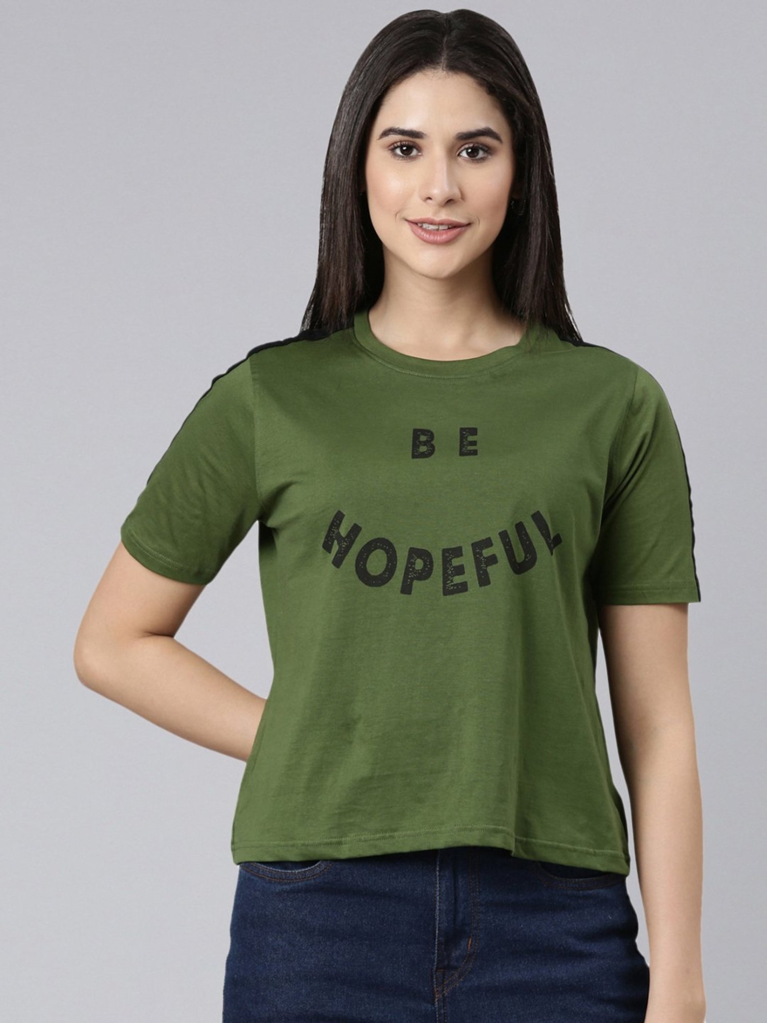 Kryptic Green Cotton Printed T-Shirt