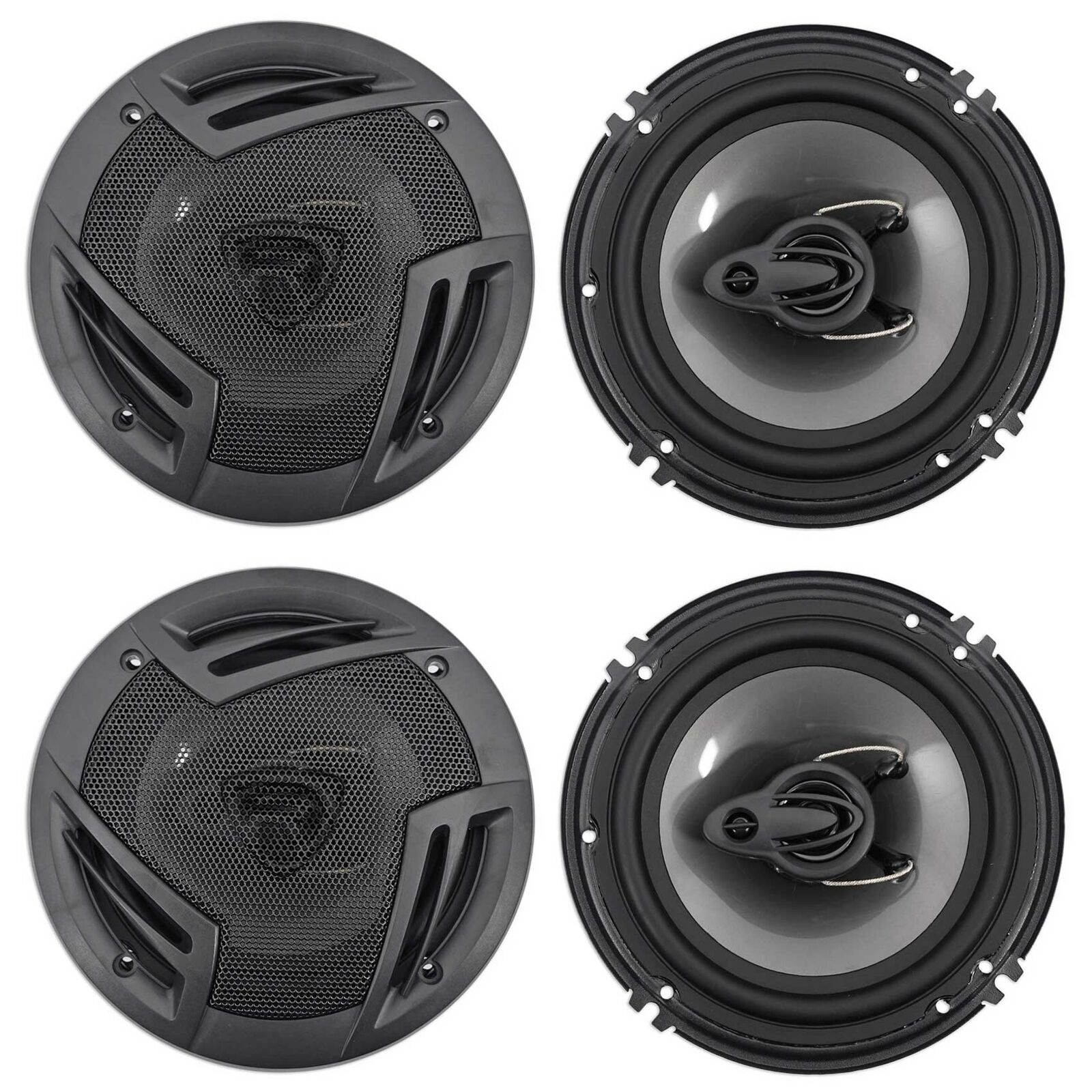 4   RV6.3A 6.5" 3-Way Car Speakers 1500 Watts/280 Watts RMS CEA Rated