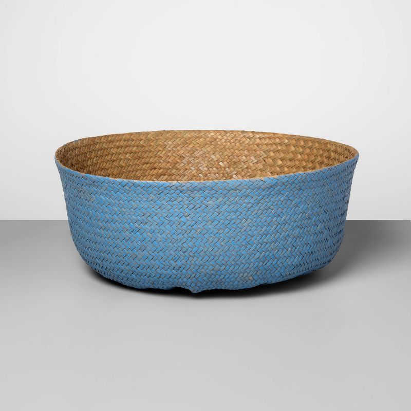 12.6"x15.75" Decorative Pop Up Belly Basket Natural Blue - Opalhouse™