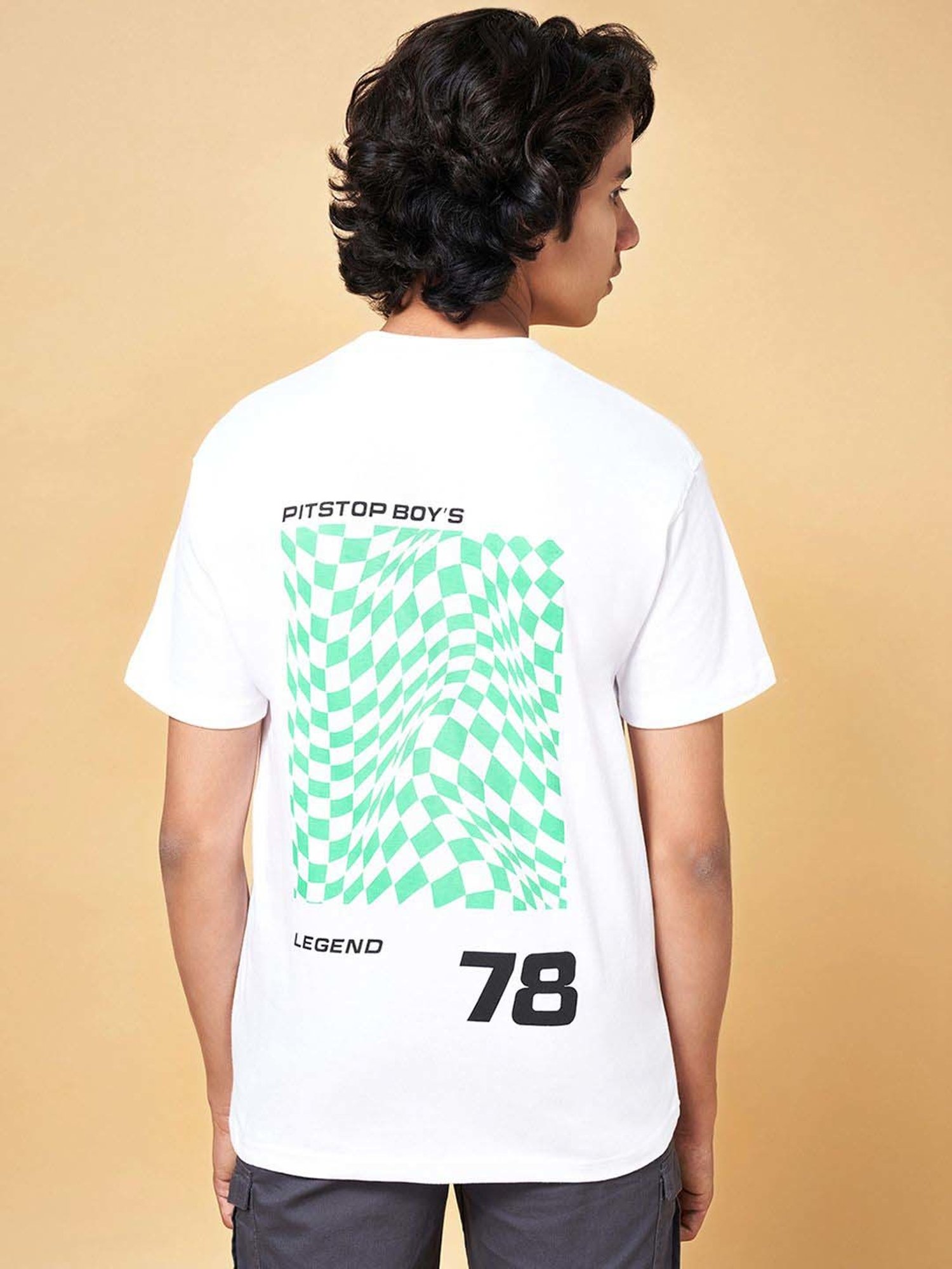 Coolsters by Pantaloons Kids White & Green Cotton Printed T-Shirt