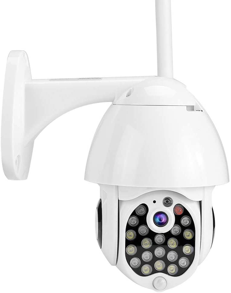 1080P Wireless WiFi PTZ Camera, CCTV Intelligent Surveillance Security Camera for Home and Outdoor, with 21 LED Night Vision, Smart Alarm, IP 66 Waterproof and Voice Intercom(US)