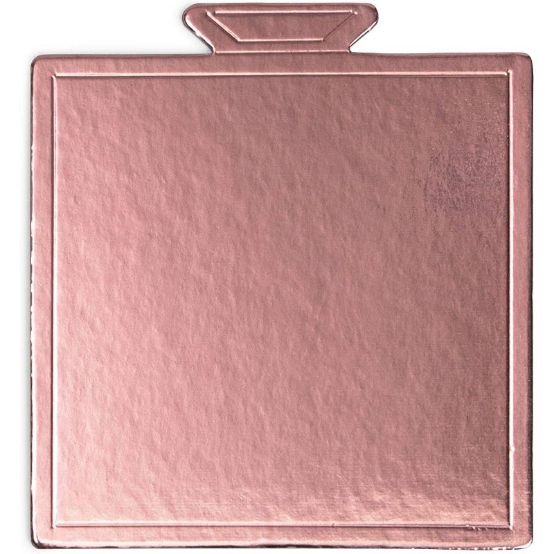 Sparkle and Bash 200 Pack Mini Square Cake Boards, Rose Gold Foil Dessert Base (3.5 Inches)