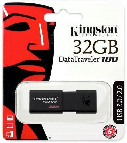 Kingston 32GB DataTraveler 100 G3 USB 3.0 Flash Pen Drive DT100G3/32GB Retail