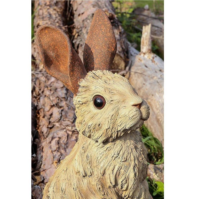 15" Wood Standing Rabbit Driftwood Outdoor Statue Brown - Hi-Line Gift