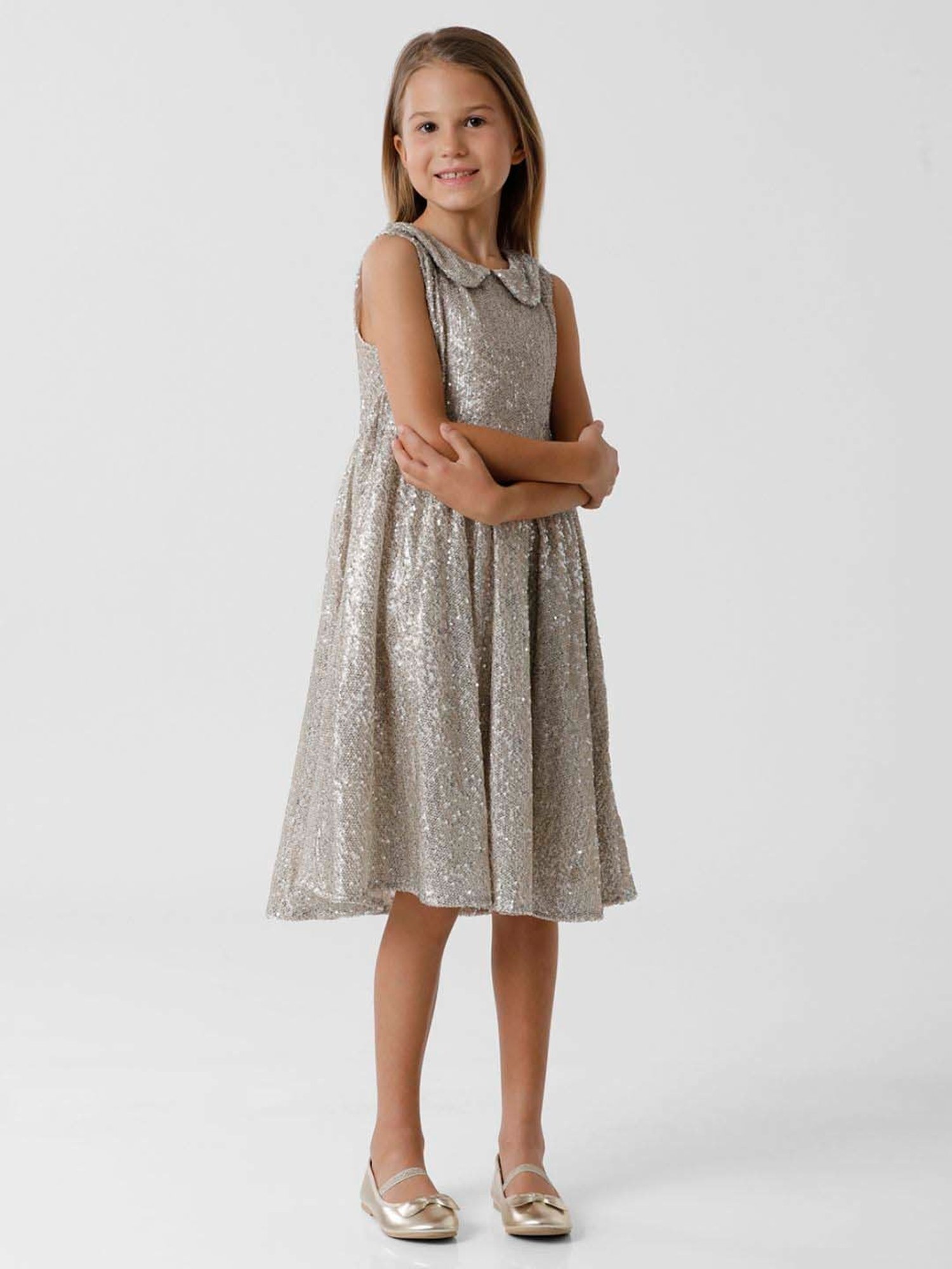 Peppermint Kids Black & White Printed Full Sleeves Dress