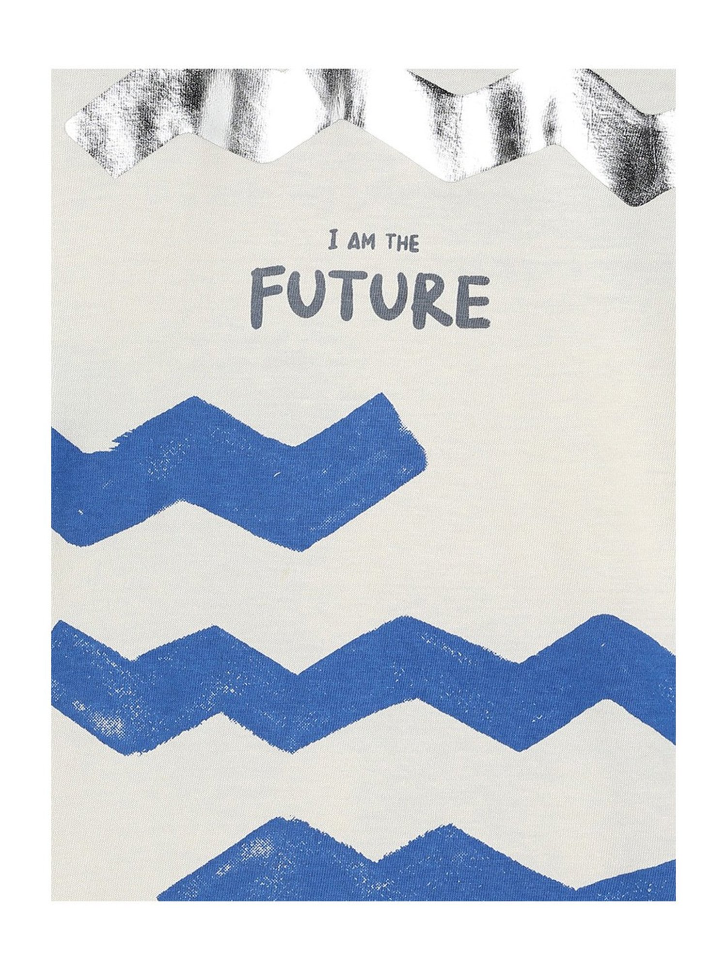 MINIKLUB Kids White Printed Full Sleeves T-Shirt