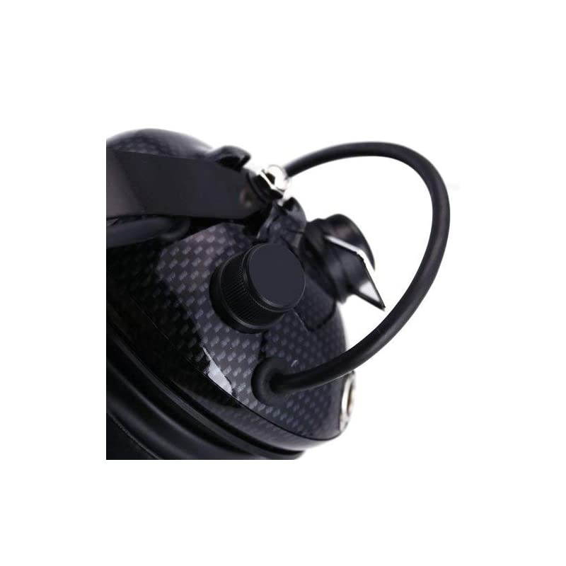 H42CF Carbon Fiber Behind The Head TwoWay Radio Headset with Dynamic Noise Cancelling Microphone Push to Talk and 35mm Input Jack for Music amp MP3 Players