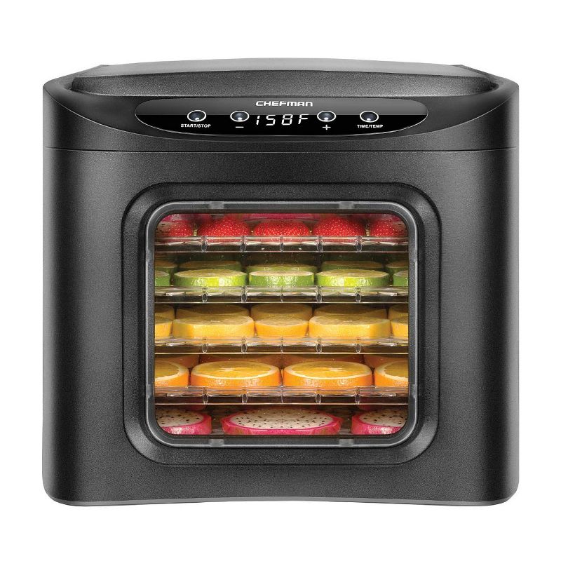 Chefman RJ43-SQ-6T 6 Tray Digital Touch Display BPA Free Food Dehydrator, Black