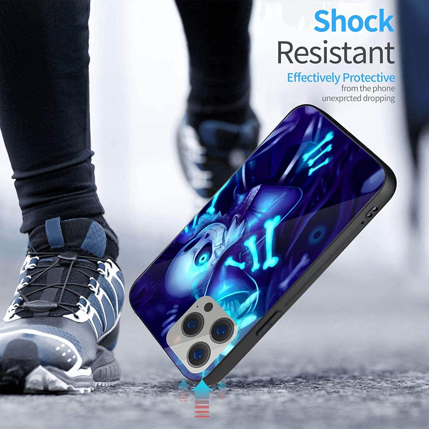 Undertale Sans Compatible with iPhone 12 Series Case Protective Shockproof Slim Soft TPU + Glass IP12-6.1