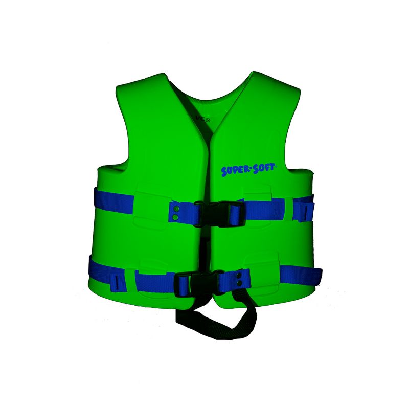 TRC Recreation 1020542 Super Soft X Small United States Coast Guard Approved Child Vinyl Coated Foam Life Preserver Floatation Vest, Fierce Green