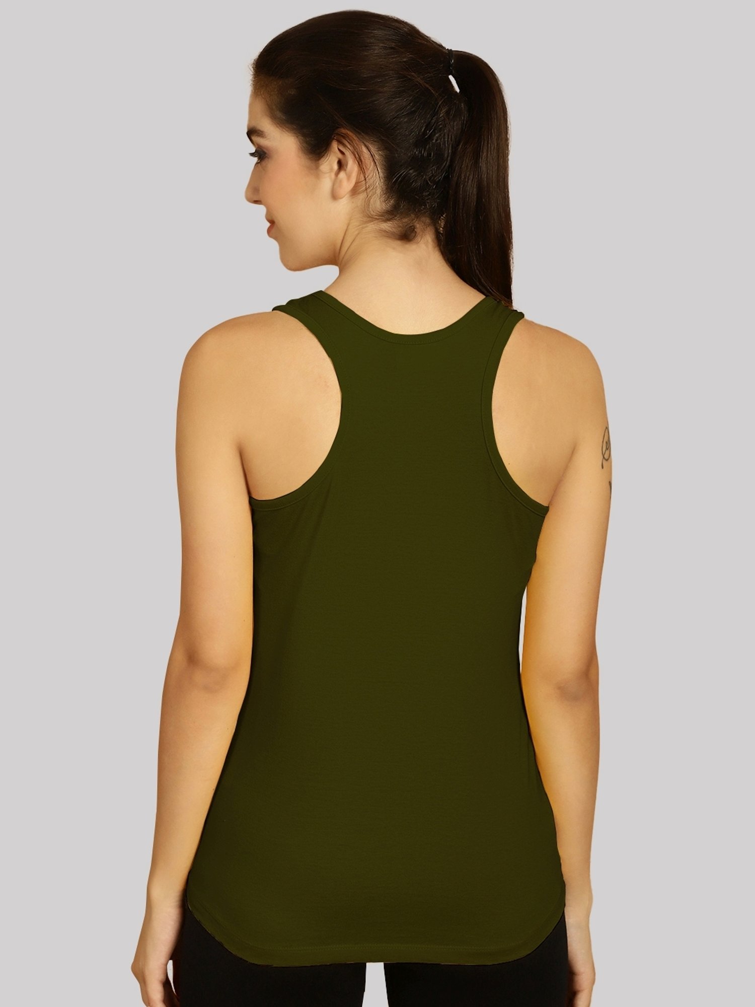 Friskers White & Green Cotton Sports Tank Top - Pack Of 2