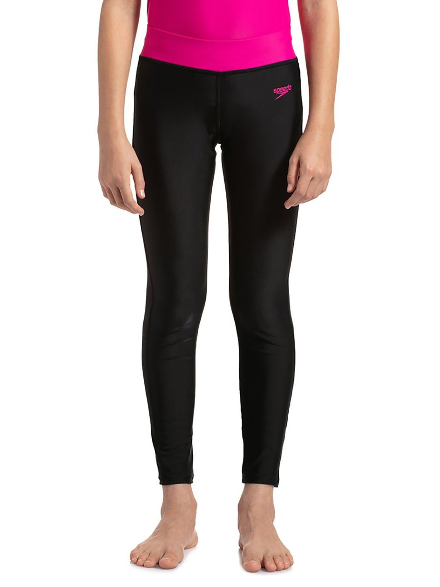 Speedo Kids Black Solid Swim Leggings