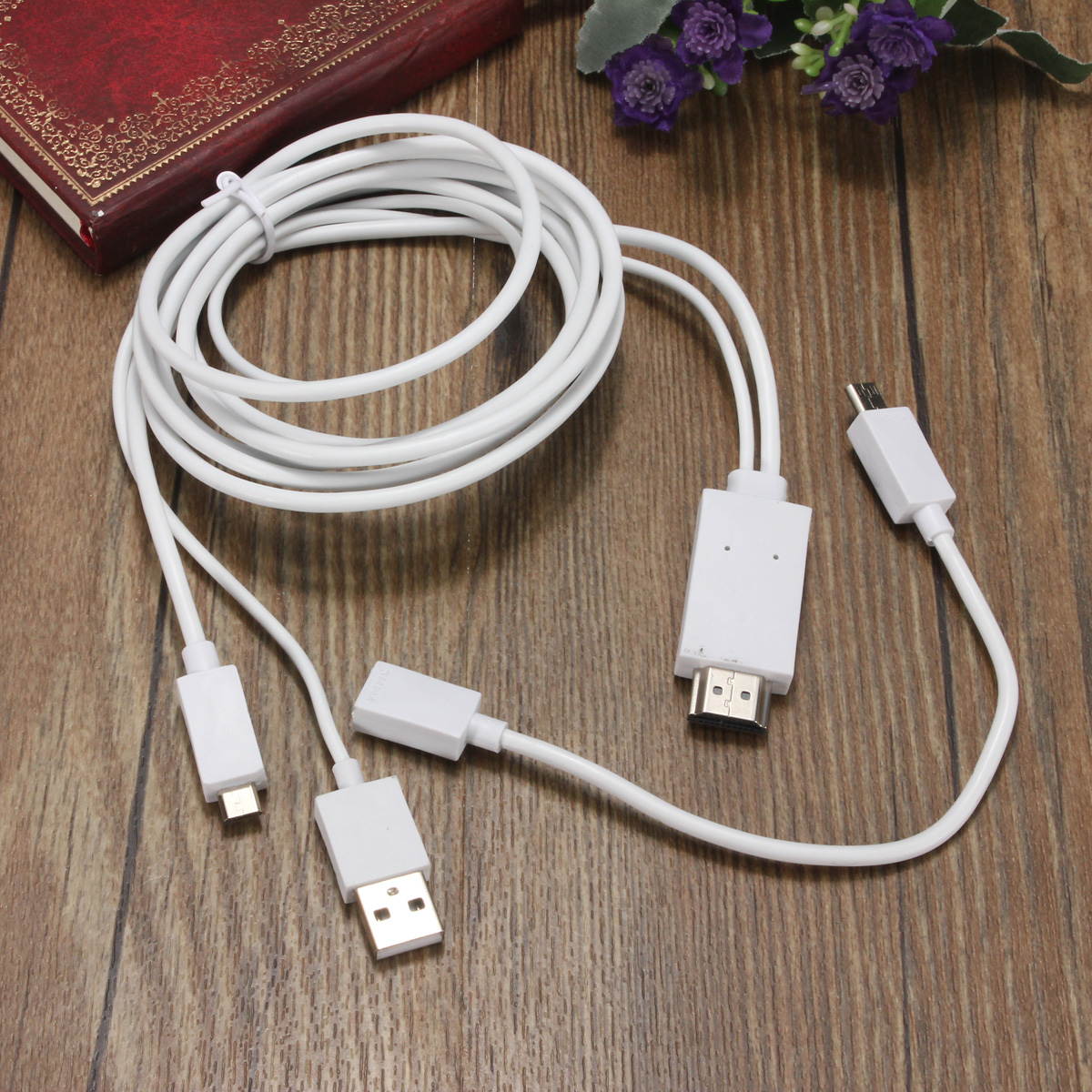 USB To 3.5mm x 1.35mm Plug Barrel Jack 5V DC Power Supply Cord Cable 65cm Black