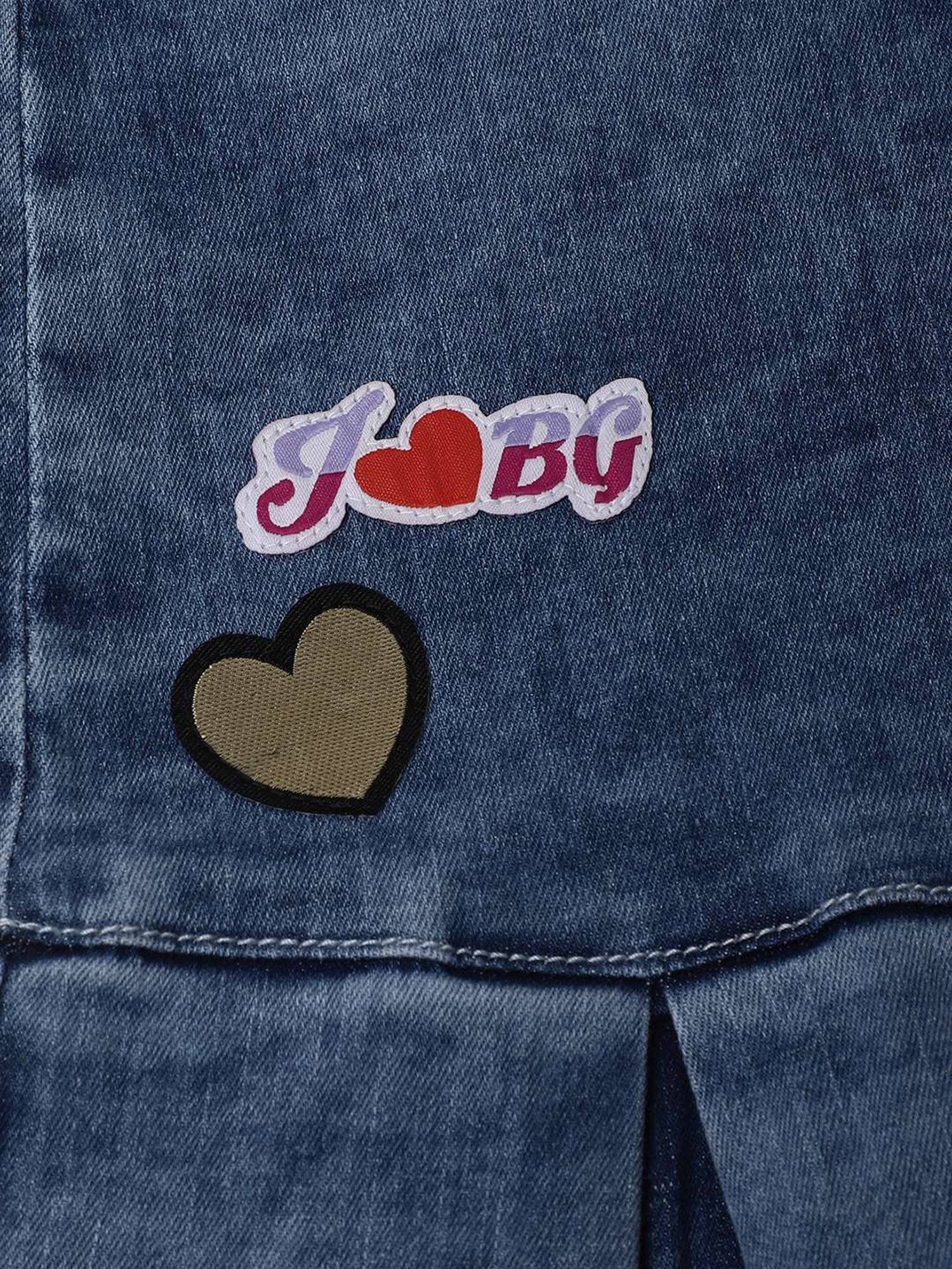 MINIKLUB Kids Blue Cotton Embellished Skirt