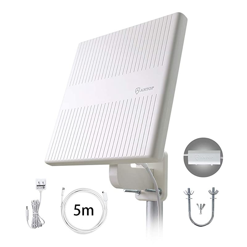 Flat-Panel HDTV Antenna Outdoor, 360&deg; Omni-Directional Amplified TV Antenna for VHF/UHF,Built-in 4G LTE Filter,Support 4K 1080p Channels & All Older TV's for Outdoor,16ft Coaxial Cable