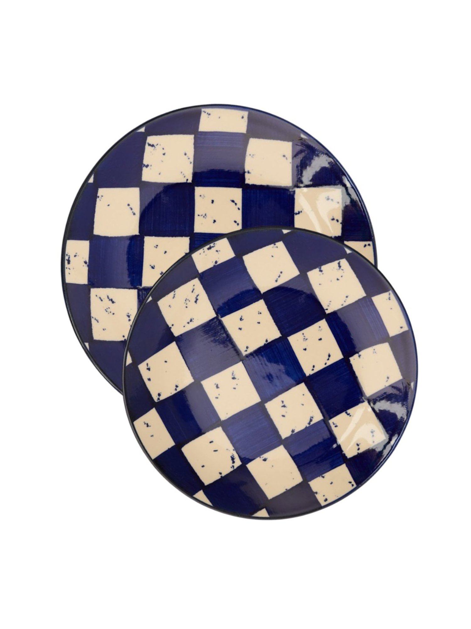 Nestasia Premium Quality Mandala Yellow Spiral Printed Square Shaped Ceramic Plate With Handle