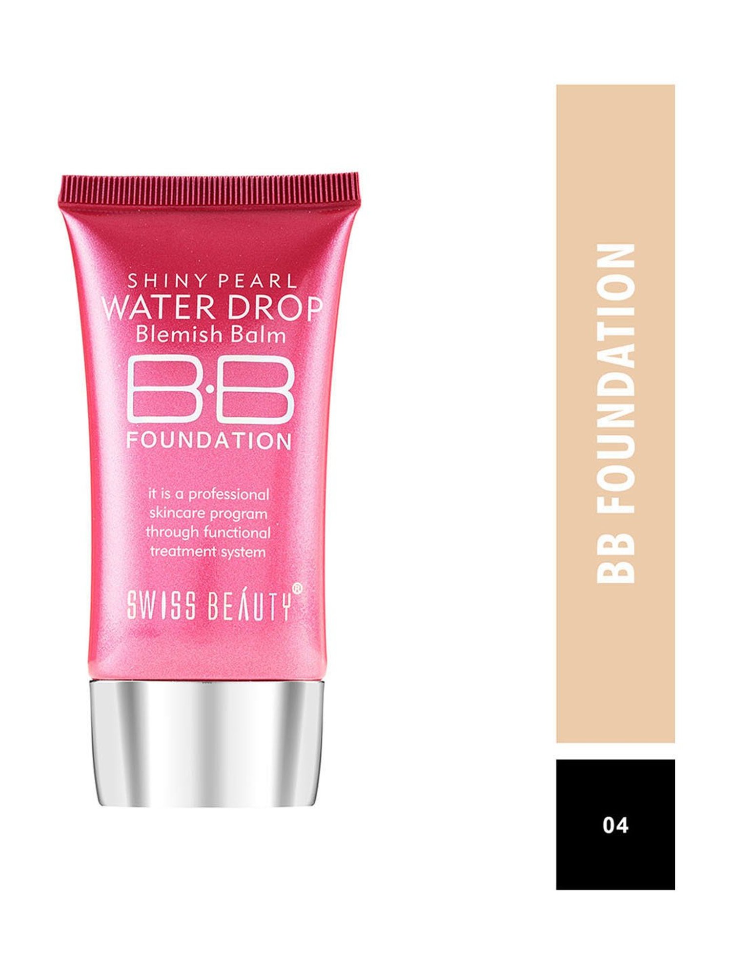 SWISS BEAUTY Shiny Pearl Water Drop Blemish Balm BB Foundation Shade 4 - 40 ml