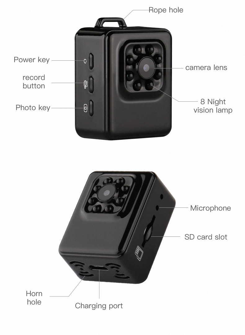 Mini Spy Hidden Camera Full HD Wireless Security Video 1080P Camera with Night Vision and Motion Detection, Portable Tiny Nanny Cam  for Car Indoor Outdoor Home